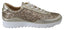 Jimmy Choo Antikgold-Glitzer-Ledersneakers