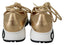 Jimmy Choo Golden Glamour Mesh Leder Turnschuhe