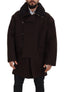 Dolce & Gabbana Elegante dunkelbraune Shearling-Manteljacke