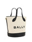 Bally Elegante Monogramm-Eimertasche in Schwarz & Weiß