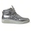 Dolce & Gabbana Silberne High-Top-Sneakers aus Leder