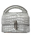 Balenciaga Metallic Silber Alligatorleder Mini-Tasche