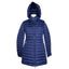 Add Elegante blaue Daunen-Pufferjacke mit Kapuze