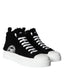 Dolce & Gabbana Schwarz Weiß Fell Logo High Top Sneaker Schuhe