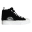 Dolce & Gabbana Schwarz Weiß Fell Logo High Top Sneaker Schuhe