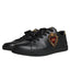 Dolce & Gabbana Black Leather Heart Low Top Casual Sneaker Shoes