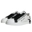 Dolce & Gabbana White Black Leather Crown Milano Sneakers Shoes