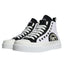 Dolce & Gabbana White Black Cotton Logo High Top Sneaker Shoes