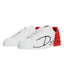 Dolce & Gabbana White Red Portofino Low Top Sneakers Shoes