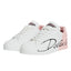 Dolce & Gabbana White Pink Portofino Low Top Sneakers Shoes