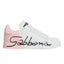 Dolce & Gabbana White Pink Portofino Low Top Sneakers Shoes