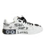 Dolce & Gabbana White Crystal Portofino Low Top Sneaker Shoes