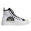 Dolce & Gabbana White Black Canvas Logo Mid Top Sneakers Shoes