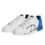 Dolce & Gabbana White Blue Portofino Low Top Sneakers Shoes