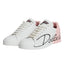 Dolce & Gabbana White Pink Portofino Low Top Sneakers Shoes