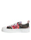 Bunte Patchwork-Sneaker mit Blumenmuster und weißer Plateausohle, Schnürsenkel und Branding-Details. Dolce & Gabbana Multicolor Patchwork Low Top Sneakers Shoes. Dolce & Gabbana