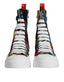 Dolce & Gabbana Multicolor Patchwork High Top Sneakers: Bunte Sneaker mit hohem Schaft, weißen Schnürsenkeln und Plateausohle. Einzigartiges Patchwork-Design mit verschiedenen Mustern und Farben. Dolce & Gabbana, DAMEN, EXKLUSIVE MARKEN, DOLCE & GABBANA, Welcome 10, SNEAKER