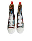 Dolce & Gabbana Multicolor Patchwork High Top Sneakers: Bunte, hochwertige Sneaker mit auffälligem Patchwork-Design, weißen Schnürsenkeln und roter Lasche. Exklusiver Stil für modebewusste Damen. Dolce & Gabbana, DAMEN, EXKLUSIVE MARKEN, DOLCE & GABBANA, Welcome 10, SNEAKER