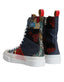 Dolce & Gabbana Multicolor Patchwork High Top Sneakers Shoes: Stilvolle Sneakers mit buntem Patchwork-Design, Reißverschluss und Schnürsenkeln. Mischung aus Denim und floralen Mustern auf weißer Sohle. Einzigartige Mode für Damen. Dolce & Gabbana, DAMEN,EXKLUSIVE MARKEN,DOLCE & GABBANA,Welcome 10,SNEAKER