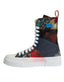 Dolce & Gabbana Multicolor Patchwork High Top Sneakers Shoes: Exklusive Damen-Sneaker mit buntem Patchwork-Design, hohem Schaft und weißer Sohle. Einzigartiger Stil für modebewusste Frauen. Dolce & Gabbana, DAMEN,EXKLUSIVE MARKEN,DOLCE & GABBANA,Welcome 10,SNEAKER