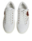 Weiße Portofino Sneaker mit Heiligem-Herz-Verzierung, Nieten und goldenen Ösen. Luxuriöse Sportschuhe aus Kalbsleder mit roter Stickerei. Dolce & Gabbana White Portofino Sacred Heart Sneakers Shoes. Dolce & Gabbana, DAMEN,EXKLUSIVE MARKEN,DOLCE & GABBANA,Welcome 10,SNEAKER