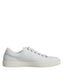 Elegante weisse Sneaker mit goldenem Logo, Schnürsenkeln und flacher Sohle. Dolce & Gabbana White Portofino Sacred Heart Sneakers Shoes. Hochwertige Verarbeitung aus Kalbsleder. Dolce & Gabbana, DAMEN,EXKLUSIVE MARKEN,DOLCE & GABBANA,Welcome 10,SNEAKER