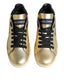 Goldene Low-Top Sneaker mit schwarzen Schnürsenkeln und Logodetails. Dolce & Gabbana Gold Portofino Kalbsleder Sneaker Schuhe. Exklusive Handwerkskunst aus Italien. Dolce & Gabbana, DAMEN,EXKLUSIVE MARKEN,DOLCE & GABBANA,Welcome 10,SNEAKER